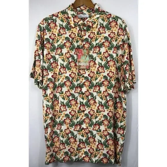 NWT Caribbean Paradise Collection XL Men's Hawaiian Shirt 52" Chest - Picture 2 of 6